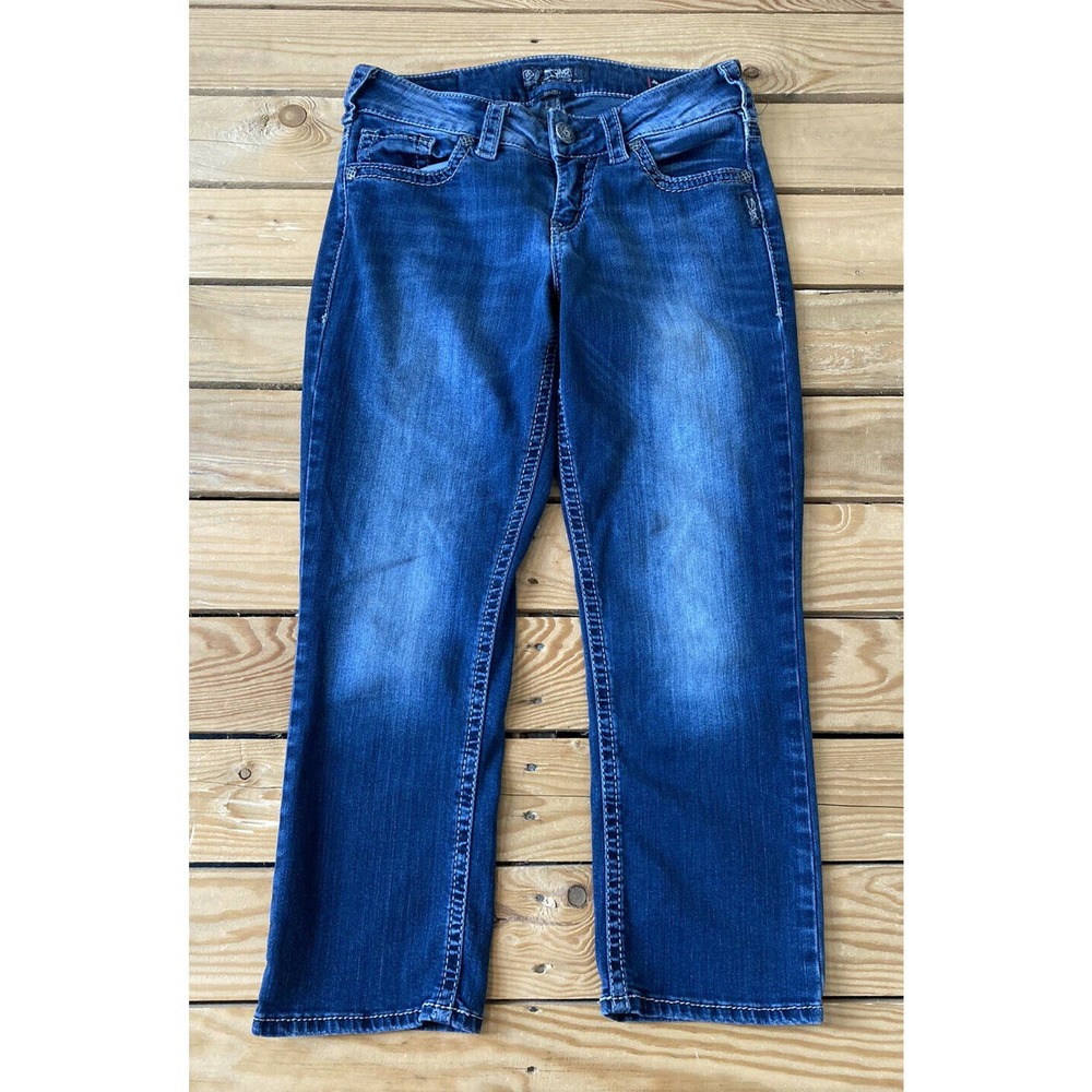 SILVER JEANS Suki Mid Capri Super Stretch Jeans 28